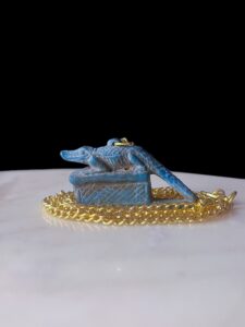 Porcelain Egyptian God Sobek Amulet: Crocodile Pendant - Image 4