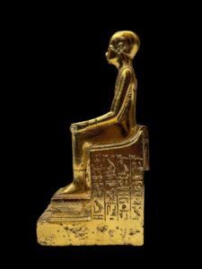 Golden Imhotep Statue - Ancient Egyptian Engineer Imhotep - the builder of Djoser's unprecedented step pyramid complex - Image 4
