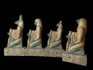 Ancient Egyptian Canopic Jars: Sons of Horus Stone Figurines - Image 4