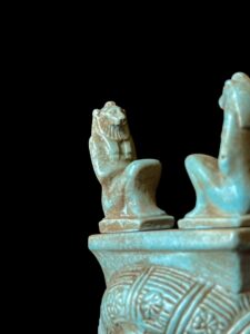 Handmade Goddess Hathor Statuette with Sekhmet - Image 4