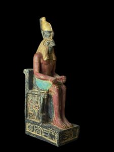 Basalt Egyptian God Horus Statue with Eye of Ra - Image 4