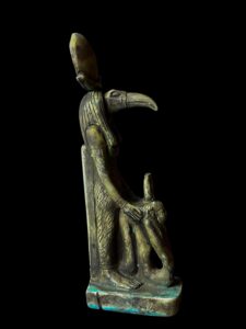 God Thoth with Goddess Hathor statue - Image 4