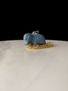 Porcelain Egyptian Hippopotamus Amulet: Museum Replica - Image 4