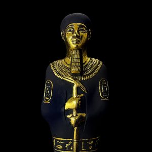 God Ptah Statue: Rose & Black Granite Egyptian Replica - Image 4