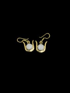 Goddess Hathor Horn earrings, Authentic Egyptian Craftsmanship, Spiritual Protection & Empowerment - Hathor earrings. 24k gold plating - Image 4