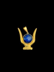 Goddess Hathor Horn Amulet, Authentic Egyptian Craftsmanship, Spiritual Protection & Empowerment - Hathor pendant necklace. 24k gold plating - Image 4