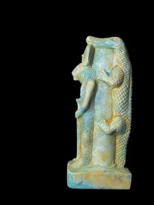 Flamestone Egyptian God Sobek Statue with Sekhmet - Image 4