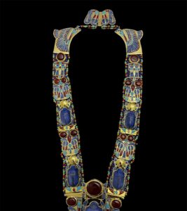 King Tutankhamun Scarab Pectoral Necklace: 24k Gold Lapis Lazuli - Image 4