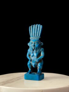 Hand-Carved Porcelain God Bes Statue: Egyptian Home Decor - Image 4