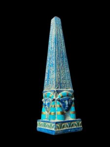 Egyptian Obelisk: Goddess Hathor, Ancient Hieroglyphics - Image 4