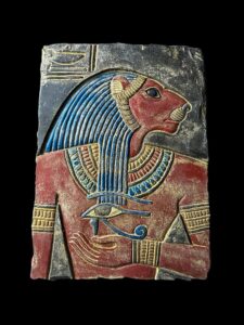 Egyptian Goddess Sekhmet Relief: Eye of Horus Wall Decor - Image 4