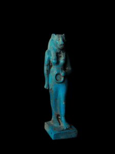 Porcelain Egyptian Goddess Sekhmet Statue - Image 4