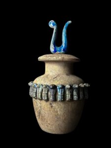 Vintage Egyptian Vase: Cobra Goddess Decor, Ancient Inscriptions - Image 4