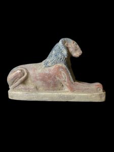 God Amun with sphinx body statue made in Egypt - Image 4