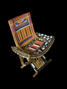 King Tutankhamun Throne Chair: Eye of Horus & Nekhbet Symbol - Image 4