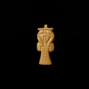 Goddess Hathor Amulet: Hand-Carved Egyptian Gemstone Pendant - Image 4