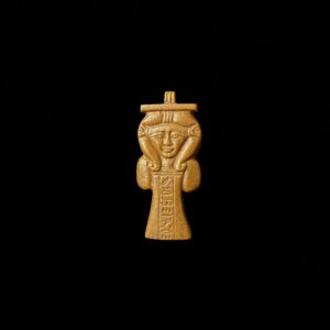 Goddess Hathor Amulet: Hand-Carved Egyptian Gemstone Pendant - Image 4