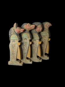 Ancient Egyptian Canopic Jars: Sons of Horus Figurines - Image 4