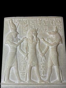 Unique ancient Egyptian Wall relief of Anubis and Horus bless Ramses II - Image 4