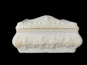 Egyptian style Box featuring Goddess Isis, Pharaonic Box for Jewelry and precious stuff. Pharaonic jewelry box. winged Scarab box - Image 4