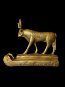 Goddess Hathor Cow Statue: Vintage Egyptian Stone - Image 4