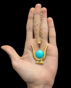 Goddess Hathor horn Amulet - Authentic Egyptian Craftsmanship - Spiritual Protection & Empowerment - Hathor pendant necklace. - Image 4