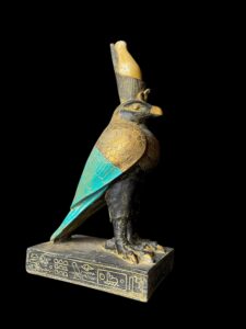 Basalt Egyptian God Horus Statue: Falcon God of Sky Art - Image 4