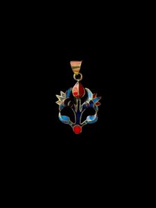 Brass Egyptian Lotus Flower Pendant - Image 4