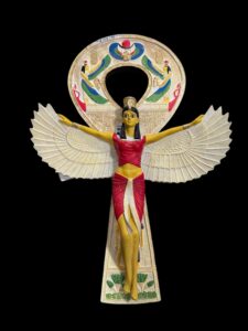 Goddess Isis with Ankh key of Life. Egyptian Key holder lovers, Ancient Egyptian Ankh key of life symbol, symbol of Egyptian Key of life. - Image 4
