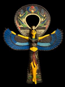 Goddess Isis with Ankh key of Life. Egyptian Key holder lovers, Ancient Egyptian Ankh key of life symbol, symbol of Egyptian Key of life. - Image 4