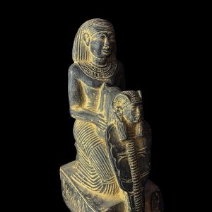 Egyptian High Priest Statue: Wadjet Cobra & Hathor Sun Disk - Image 4