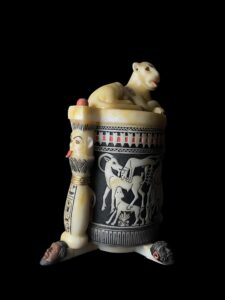 The Cosmetic Jar with Recumbent Lion, King Tutankhamun collection. - Image 4