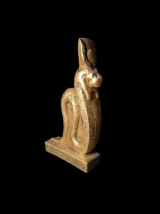 Egyptian Goddess Sekhmet Statue with Cobra: Handmade Statuette - Image 4