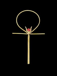 24k Gold Plated Ankh Cross: Key of Life with Hathor Symbol - Image 4