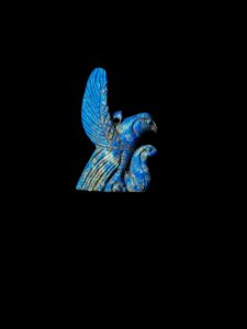 Lapis Lazuli Flying Horus Amulet with Cobra Goddess - Image 4