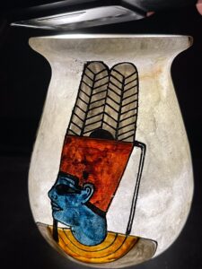 Egyptian Alabaster Vase: God Amun & Djed Pillar Design - Image 4
