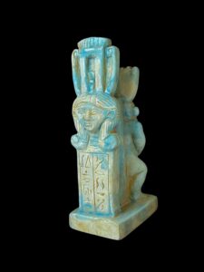 Goddess Hathor with God Bes form statue - Image 4