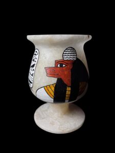 Egyptian Alabaster Vase: Goddess Tefnut Home Decor - Image 4