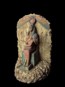 Vintage Goddess Isis statue, unique Isis goddess Statue. Goddess Isis breastfeeding God Horus Museum statue - Image 4