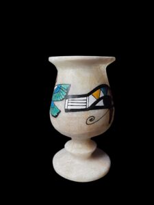 Egyptian Alabaster Vase: Cobra Goddess & Eye of Horus Home Decor - Image 4