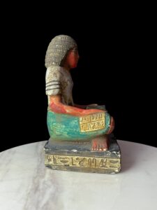 Egyptian Scribe Statue: Handmade Seated Ancient Figure - Image 4