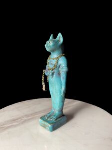 Porcelain Bastet Cat Statue: Egyptian Goddess Decor - Image 4