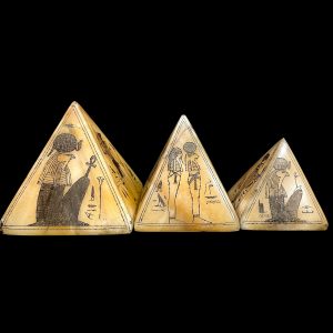 Egyptian Giza pyramids with the inscriptions of Scarab beetle and God Anubis and Ancient Gods. - Image 4