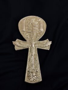24k Gold Plated Brass Ankh Key of Life - Egyptian Osiris Staff - Image 4