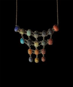 Egyptian Scarab Gemstone Pectoral Necklace: Ancient Style - Image 4