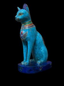 Egyptian Goddess Bastet Statue: Natural Gemstone Cat - Image 4