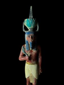 The Egyptian God Nefertum statue made of stone. - Image 4