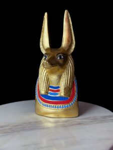 Jackal God Anubis statue made in Egypt, Egyptian Anubis sculpture. - Image 4
