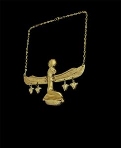 Goddess Sekhmet Pectoral Necklace: 24k Gold Plated Lotus Amulet - Image 4