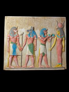 Unique ancient Egyptian Wall relief of Anubis and Hathor and Ramses II - Image 4